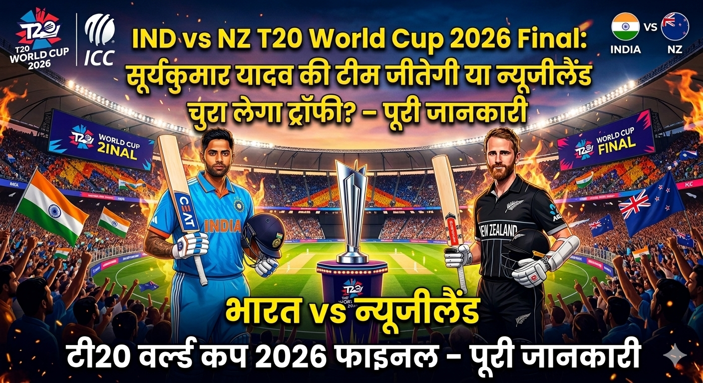 IND vs NZ T20 World Cup 2026 Final: Will Suryakumar Yadav's team win or will New Zealand steal the trophy? - Full details