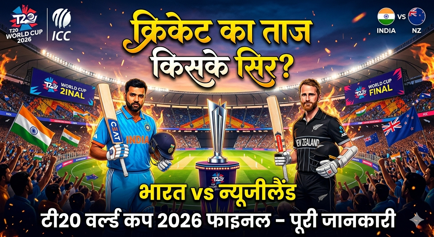 Who will win the cricket crown? India vs New Zealand T20 World Cup 2026 Final – Complete Details